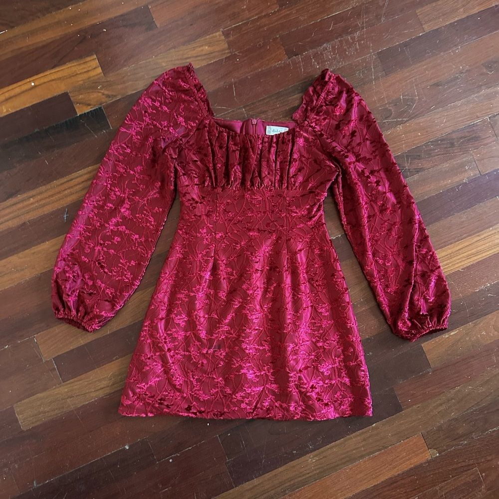 Altar'd State Burgundy Lace Dress (Size Small)